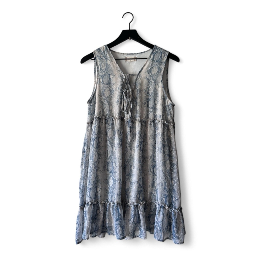 Altar’d State Snakeskin Print Ruffle Dress Women’s M